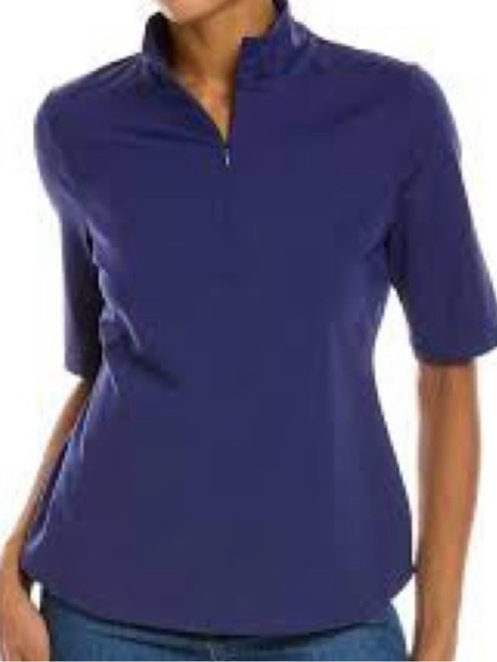 Tommy Bahama Navy Half-Zip Short-Sleeve Polo